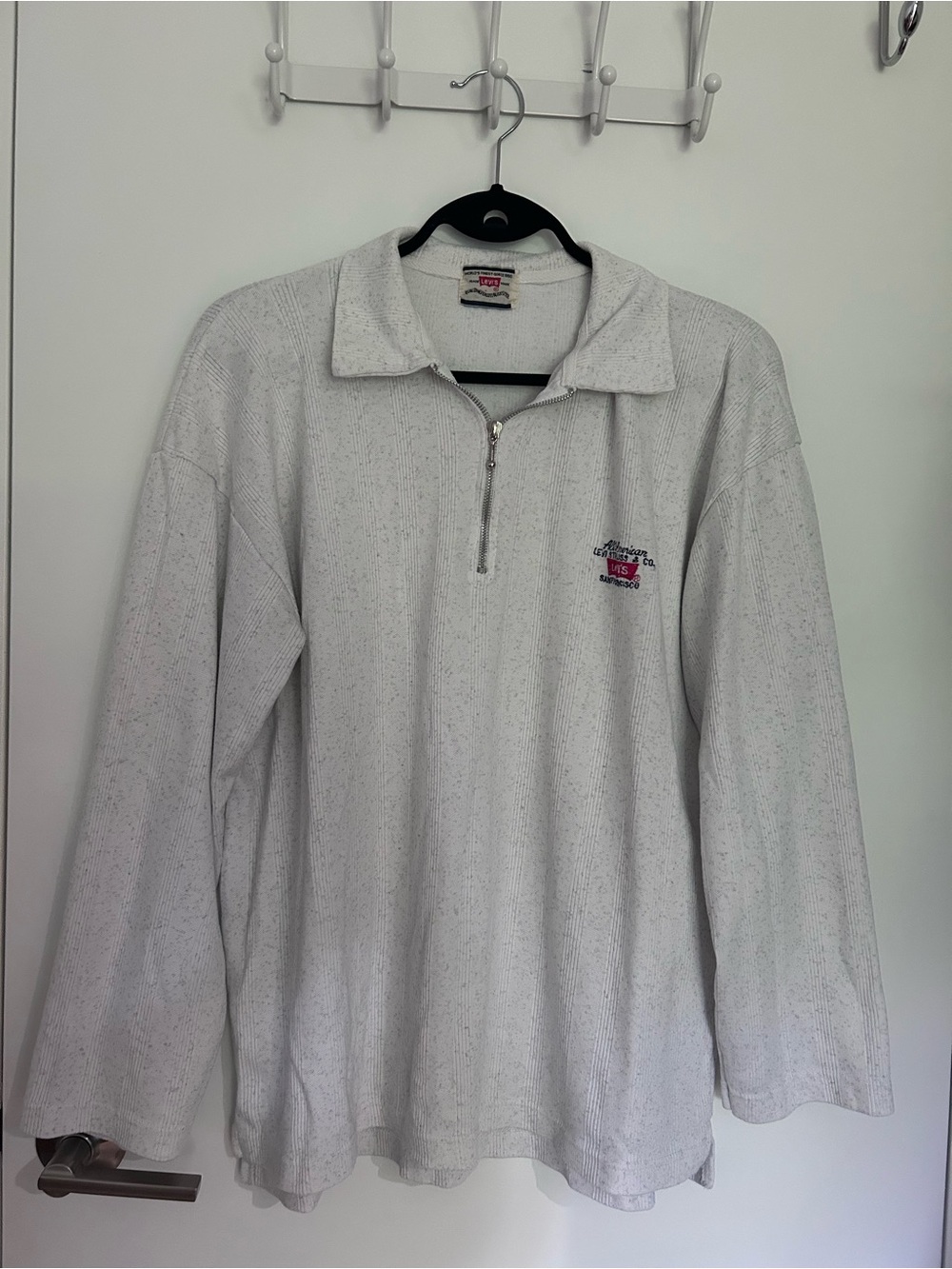 Levi's Light Gray Zip-Up Pullover Sweater